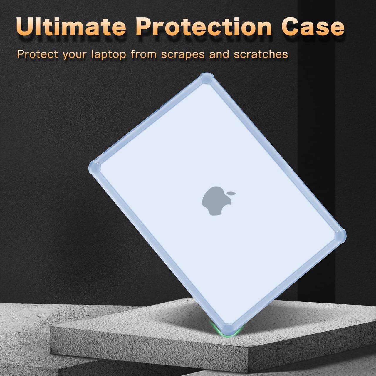 Alt view image 3 of 5 - MOSISO Compatible with MacBook Pro 14 inch Case 2025-2021 M4 M3 M2 M1 A3112 A3185 A3401 A2918 A2992 A2779 A2442, Anti-Cracking Heavy Duty TPU Bumper Hard Case&Keyboard Skin&Screen Film, Baby Blue