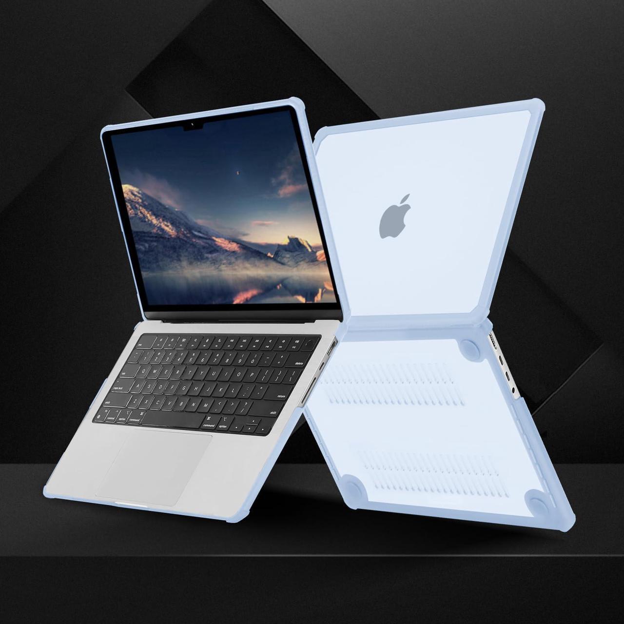 Alt view image 4 of 5 - MOSISO Compatible with MacBook Pro 14 inch Case 2025-2021 M4 M3 M2 M1 A3112 A3185 A3401 A2918 A2992 A2779 A2442, Anti-Cracking Heavy Duty TPU Bumper Hard Case&Keyboard Skin&Screen Film, Baby Blue