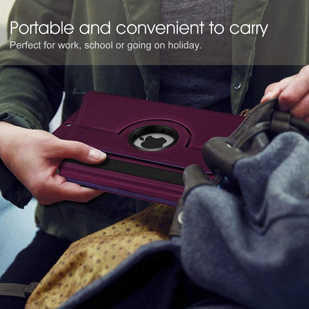 Alt view image 5 of 5 - Fintie 360 Degree Rotating Case for iPad iPad 9th Generation (2021) / 8th Generation (2020) / 7th Gen Bundle with Fintie PU Leather Protective Carrying Case for Apple Pencil (1st and 2nd Generation)