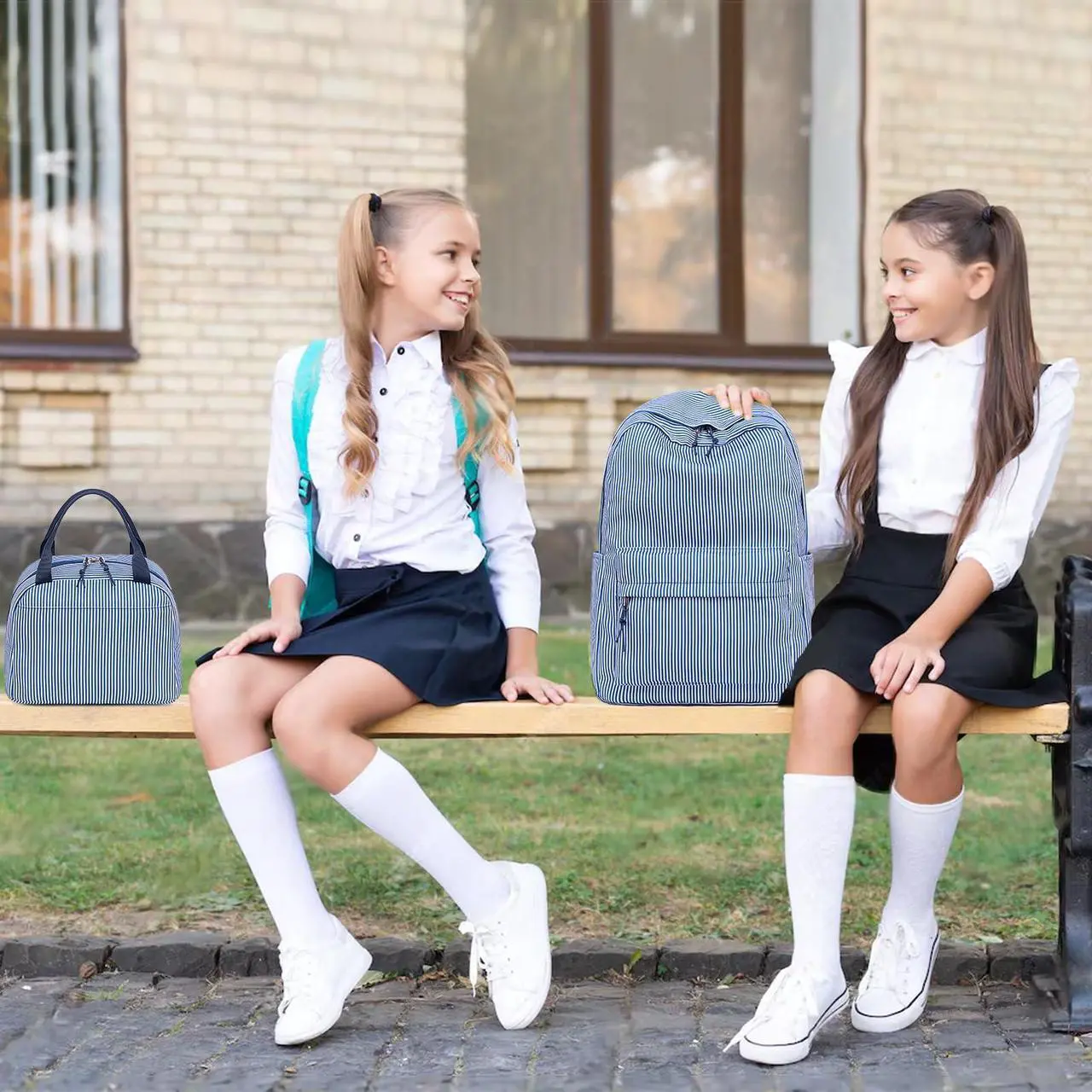 Alt view image 2 of 5 - Bluboon School Backpack Set Girls Womens Laptop Bookbag Casual Daypack Fits 15 inch Laptop with Lunch Tote Bag and Pencil Bag