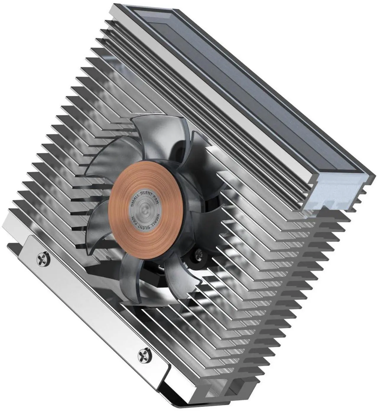 Alt view image 2 of 5 - M.2 2280 ARGB Hard Drive Heatsink PWM Dual Fan Solid State Drive Radiator M2 SSD Cooling 5V 3Pin Addressable RGB Sync SSD Cooler with Thermal Pad (Black)