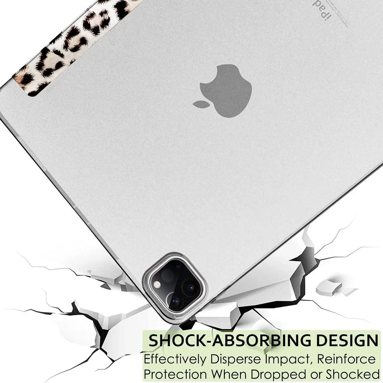 Alt view image 5 of 5 - DuraSafe Cases for iPad Pro 12.9 5 4 Generation [ PRO 12.9 inch 5th 4th ] A2378 A2461 A2379 A2462 A2229 A2069 A2232 A2233 Printed Slim Hard Shell Protective Stand Cover - Leopard