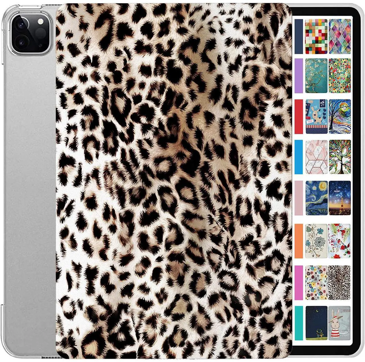 Main image of DuraSafe Cases for iPad Pro 12.9 5 4 Generation [ PRO 12.9 inch 5th 4th ] A2378 A2461 A2379 A2462 A2229 A2069 A2232 A2233 Printed Slim Hard Shell Protective Stand Cover - Leopard