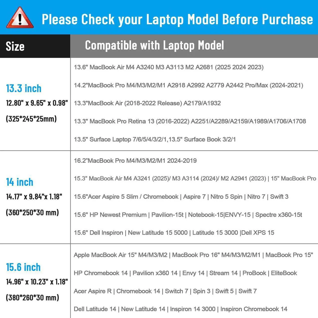 Alt view image 4 of 5 - FINPAC 14-inch Laptop Shoulder Bag, Protective Computer Carrying Case Compatible with 15.3" MacBook Air M4/M3/M2, 15-16" MacBook Air/Pro, Surface Laptop/Book, 14" HP/Dell/Acer/Chromebook, Black