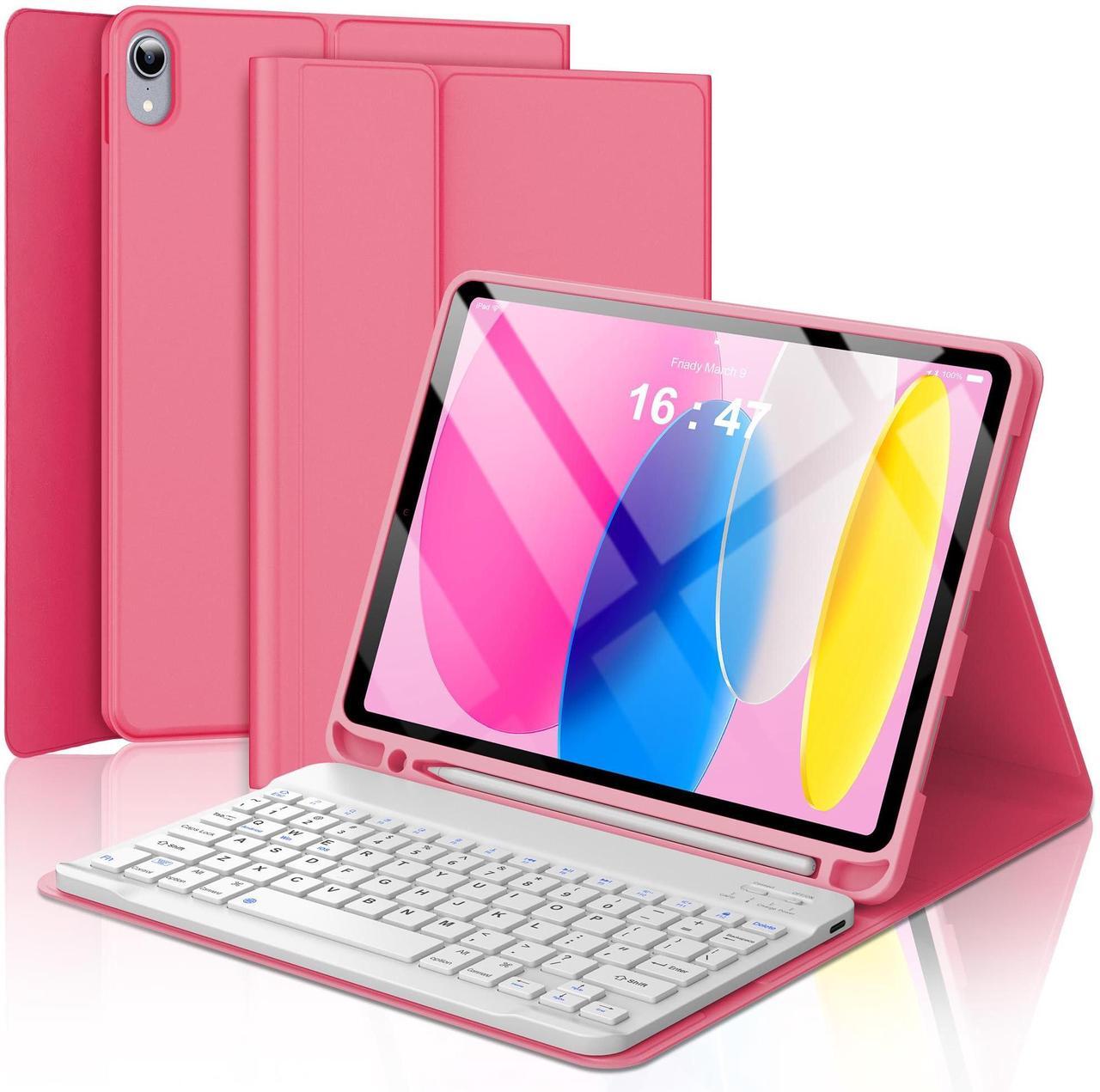 Main image of FOGARI iPad 10th Generation Case with Keyboard, Magnetic Wireless Detachable Keyboard, Thin & Light, Smart Folio Cover with Pencil Holder for iPad 10th Generation 2022 10.9 inch, Auto Sleep/Wake, Red
