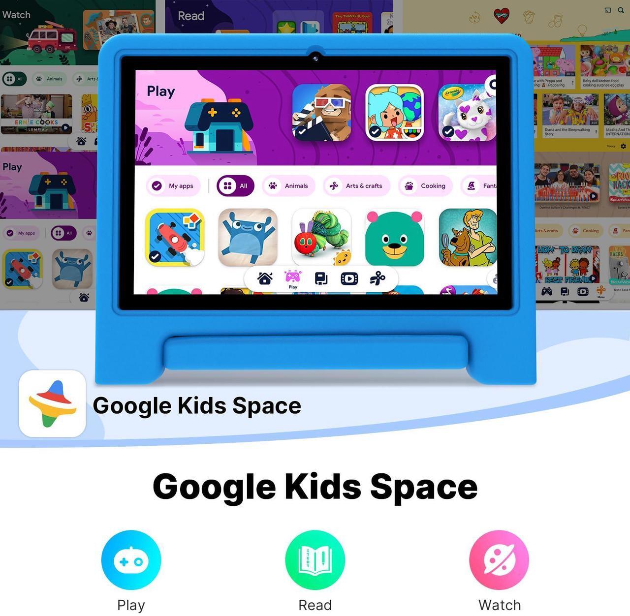 Alt view image 5 of 5 - GUJJEEX 10.1" Kids Tablet with Android 13, 1280x800 IPS HD Display, 32GB Storage, 5000mAh, Dual Camera, Parental Controls, WiFi & Bluetooth, Gift for Kids