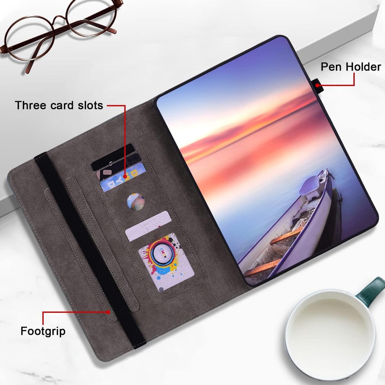 Alt view image 3 of 5 - KEFBWAO Case for All-New Fire 7 Tablet (12th Generation, 2022 Release), Multi-Angle Flip PU Leather Cover with Stylus Holder for Fire 7 Tablet Case, Blue