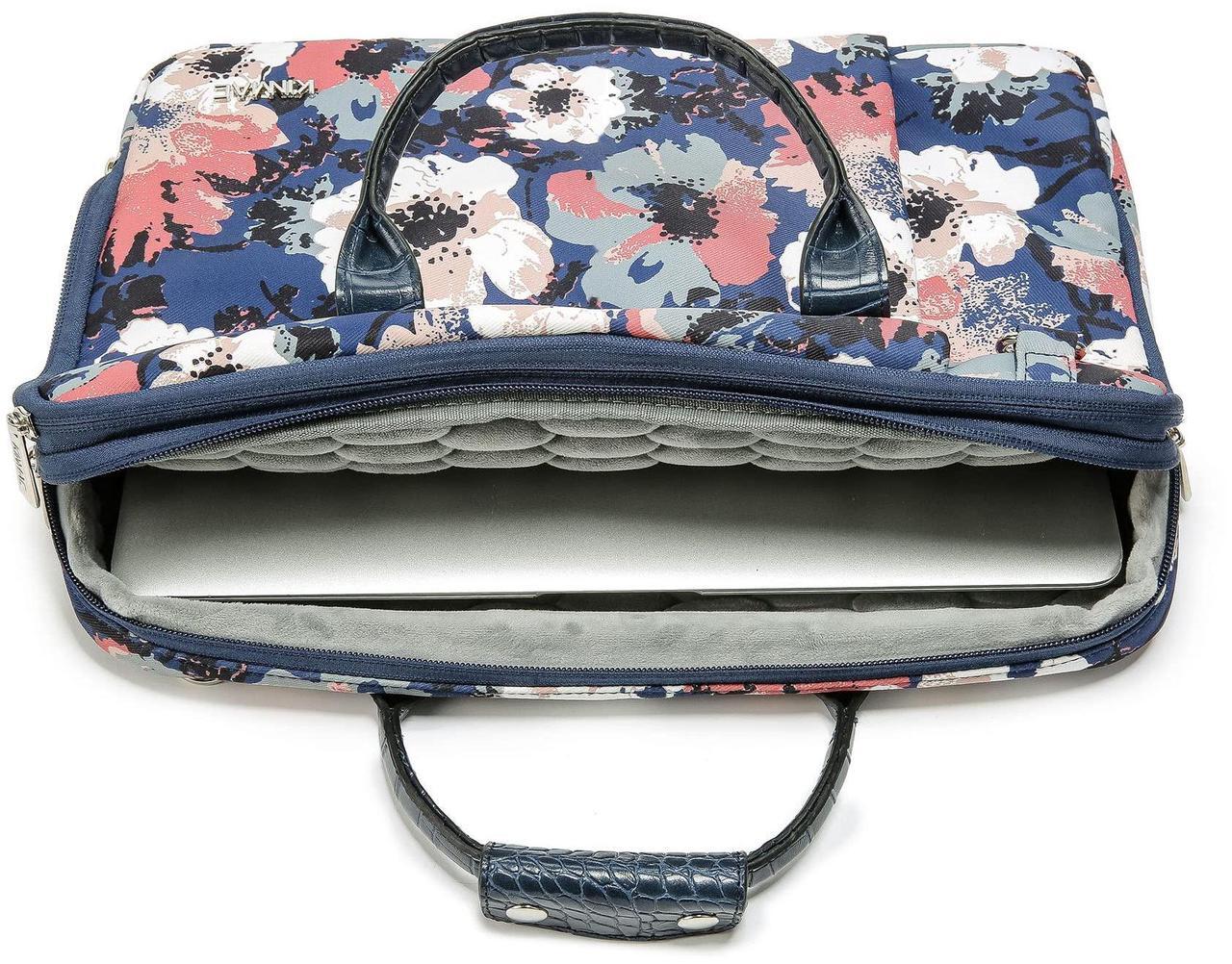 Alt view image 3 of 5 - Kinmac Briefcase with 360deg Protective Full Cushioned Laptop Compartment fit 13 inch-14 inch Laptop Computer (Camellia)