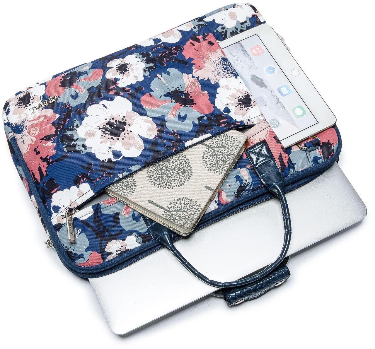 Alt view image 5 of 5 - Kinmac Briefcase with 360deg Protective Full Cushioned Laptop Compartment fit 13 inch-14 inch Laptop Computer (Camellia)