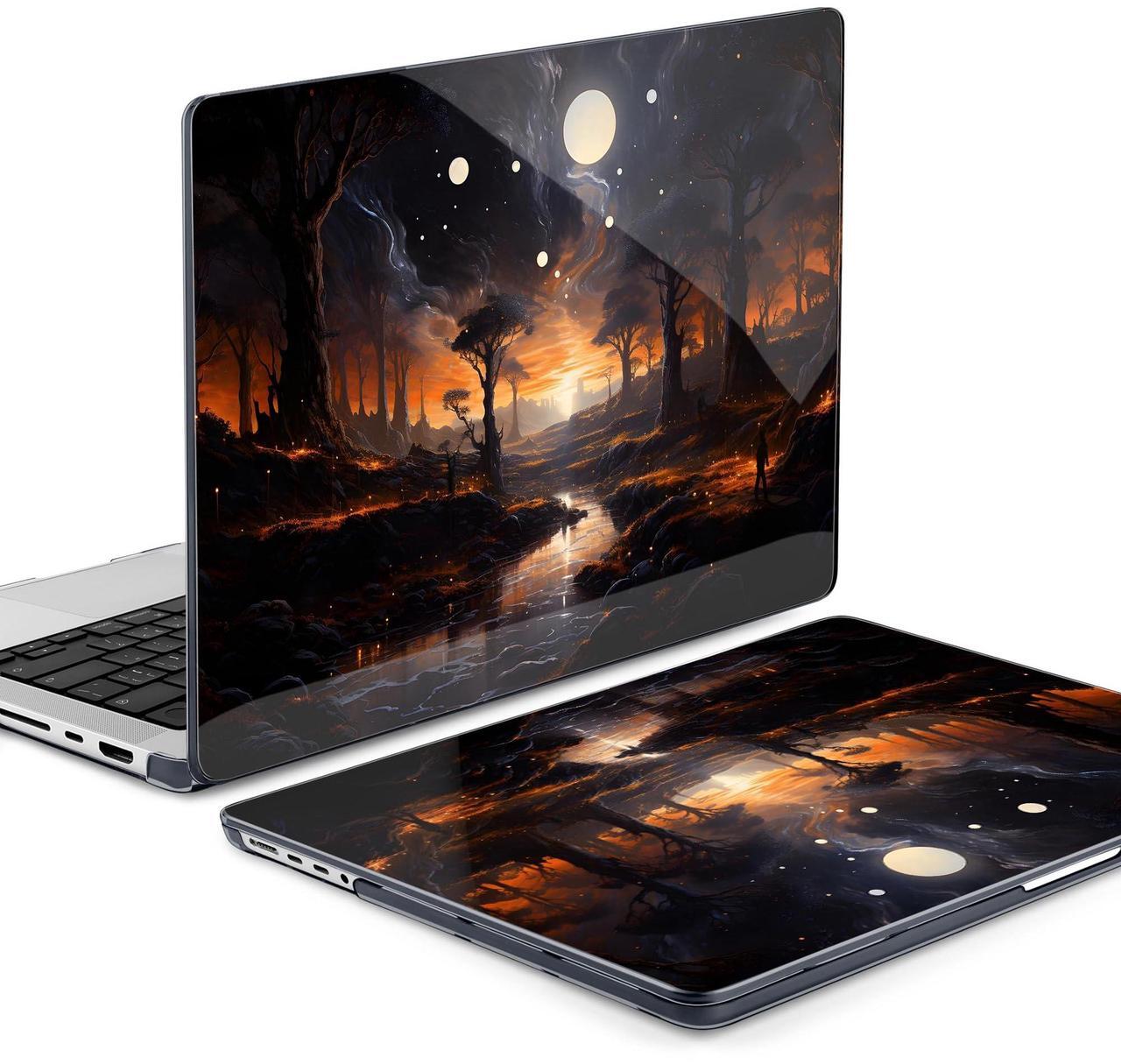 Alt view image 3 of 5 - MEEgoodo for M4 MacBook Pro 14 inch Case 2024 2023 2021, Laptop Hard Shell Cases Fit Model A3112/A3401/A3185/A2918/A2992/A2779/A2442 for M3 M2 M1 Pro/Max,Fantasy Night Landscape
