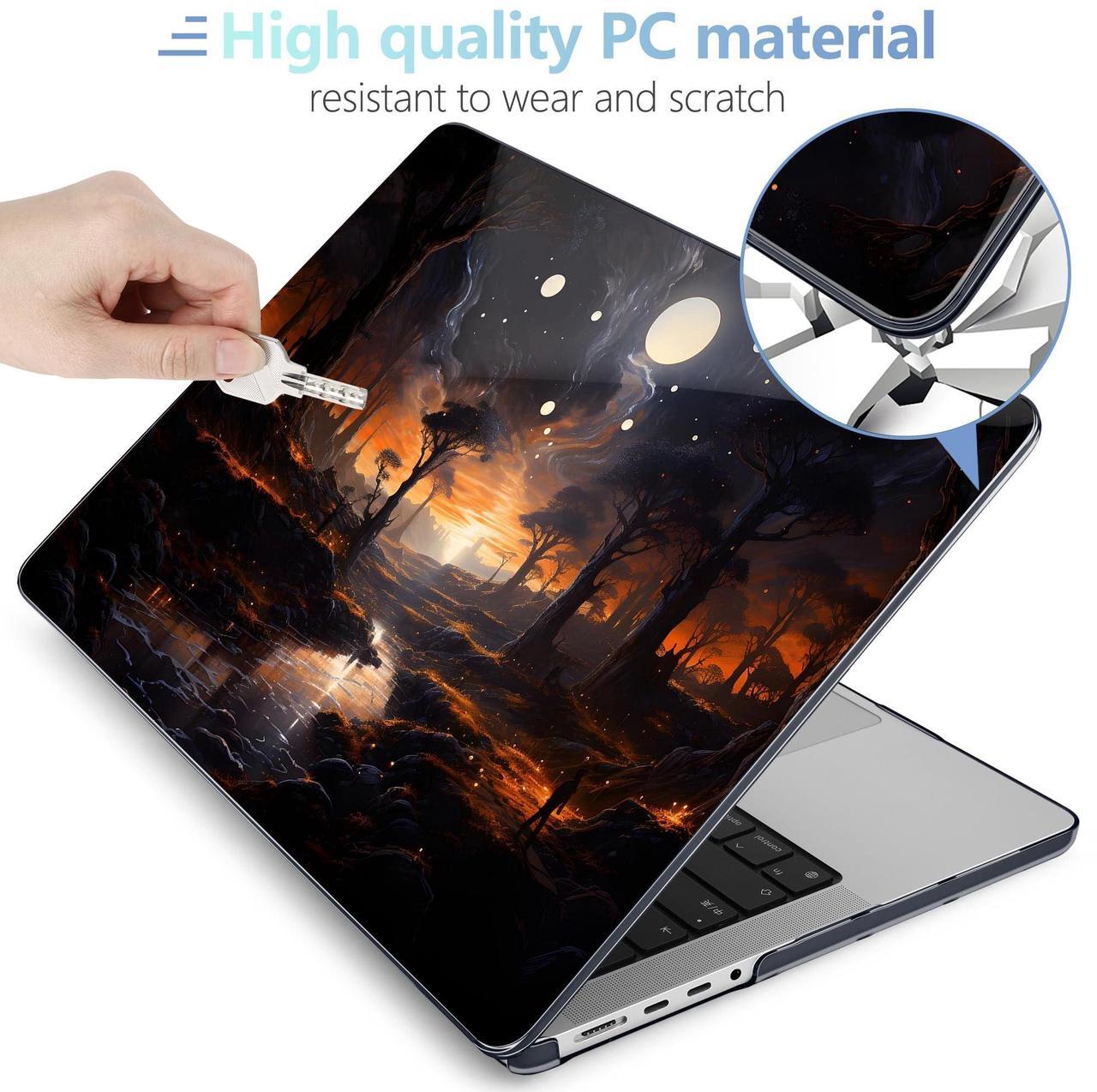 Alt view image 4 of 5 - MEEgoodo for M4 MacBook Pro 14 inch Case 2024 2023 2021, Laptop Hard Shell Cases Fit Model A3112/A3401/A3185/A2918/A2992/A2779/A2442 for M3 M2 M1 Pro/Max,Fantasy Night Landscape