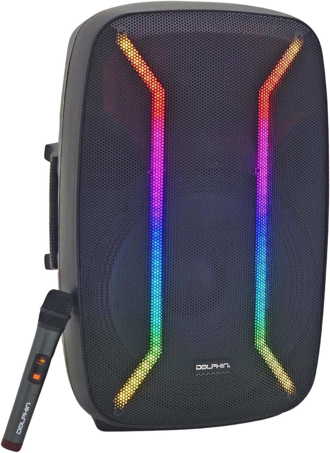 Main image of Dolphin SPX-2115R 15" Bluetooth Party Speaker Professional Audio System w/Trolley Handle, XLR, Mic & Guitar Inputs | Loud & DEEP BASS