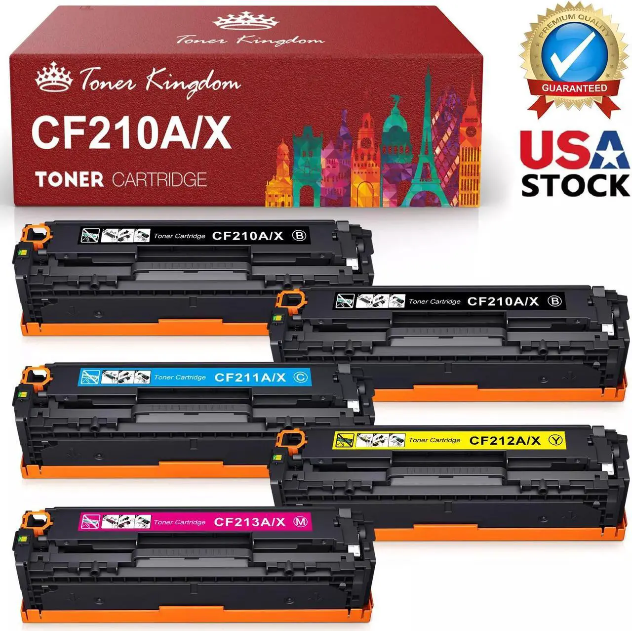 Main image of 5PK CF210A CF211A CF212A CF213A 131A Toner For Laserjet Pro 200 M251nw M276nw