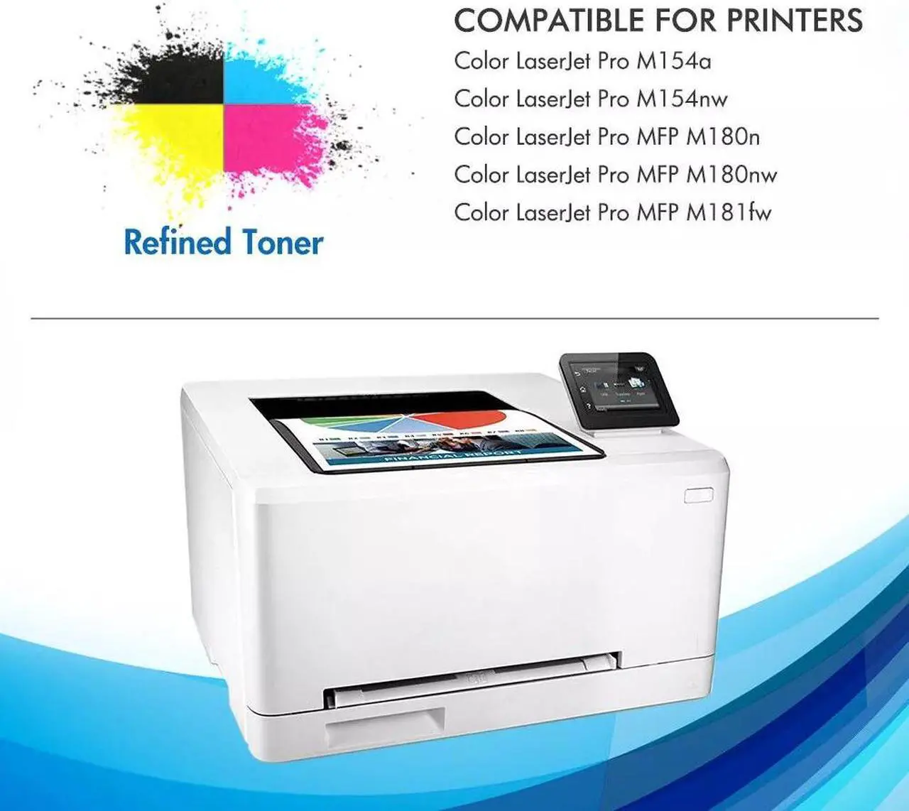Alt view image 4 of 4 - 4x Laser Toner For CF510A 204A Color LaserJet Pro MFP M154nw M180nw M181fw