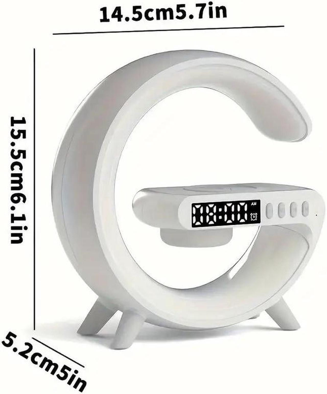 Alt view image 6 of 6 - Kouzone Portable Wireless Speaker with Display: 5.2 Surround Sound, USB-C, Night Light, Rechargeable, Ideal for Music Players & Bedroom Ambiance White