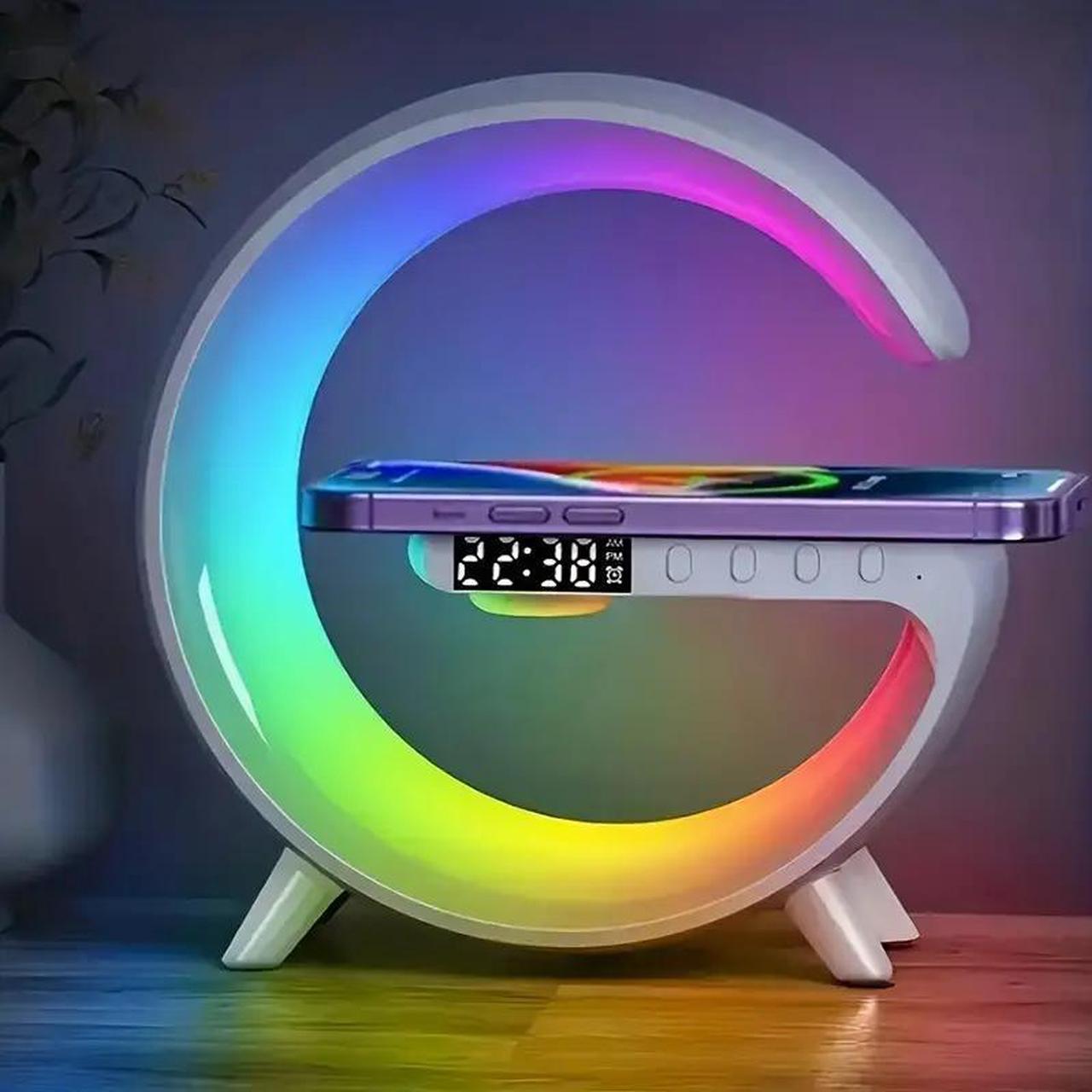Main image of Kouzone Portable Wireless Speaker with Display: 5.2 Surround Sound, USB-C, Night Light, Rechargeable, Ideal for Music Players & Bedroom Ambiance White