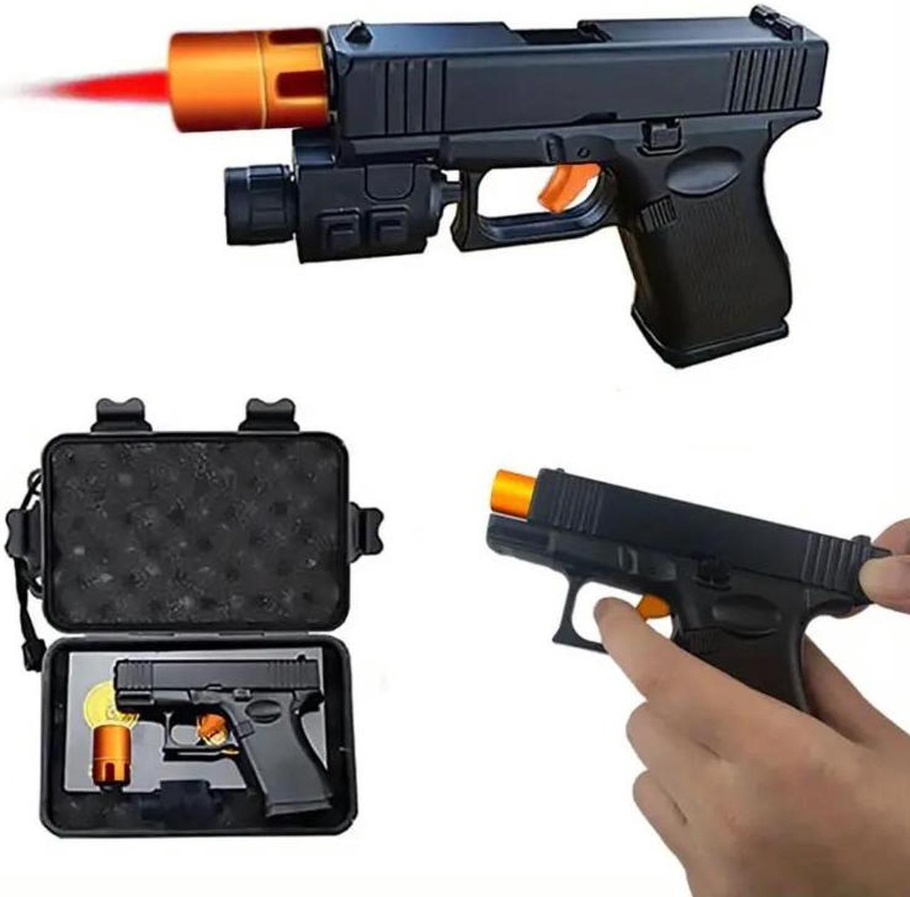 Alt view image 7 of 7 - Unique Multi-function Windproof Torch Gun Lighters With 2 Flame Modes - Refillable, Adjustable Jet Flame Unique Butane Flame Gun Lighter For Outdoor Gift Box Included Butane Gas Not Included