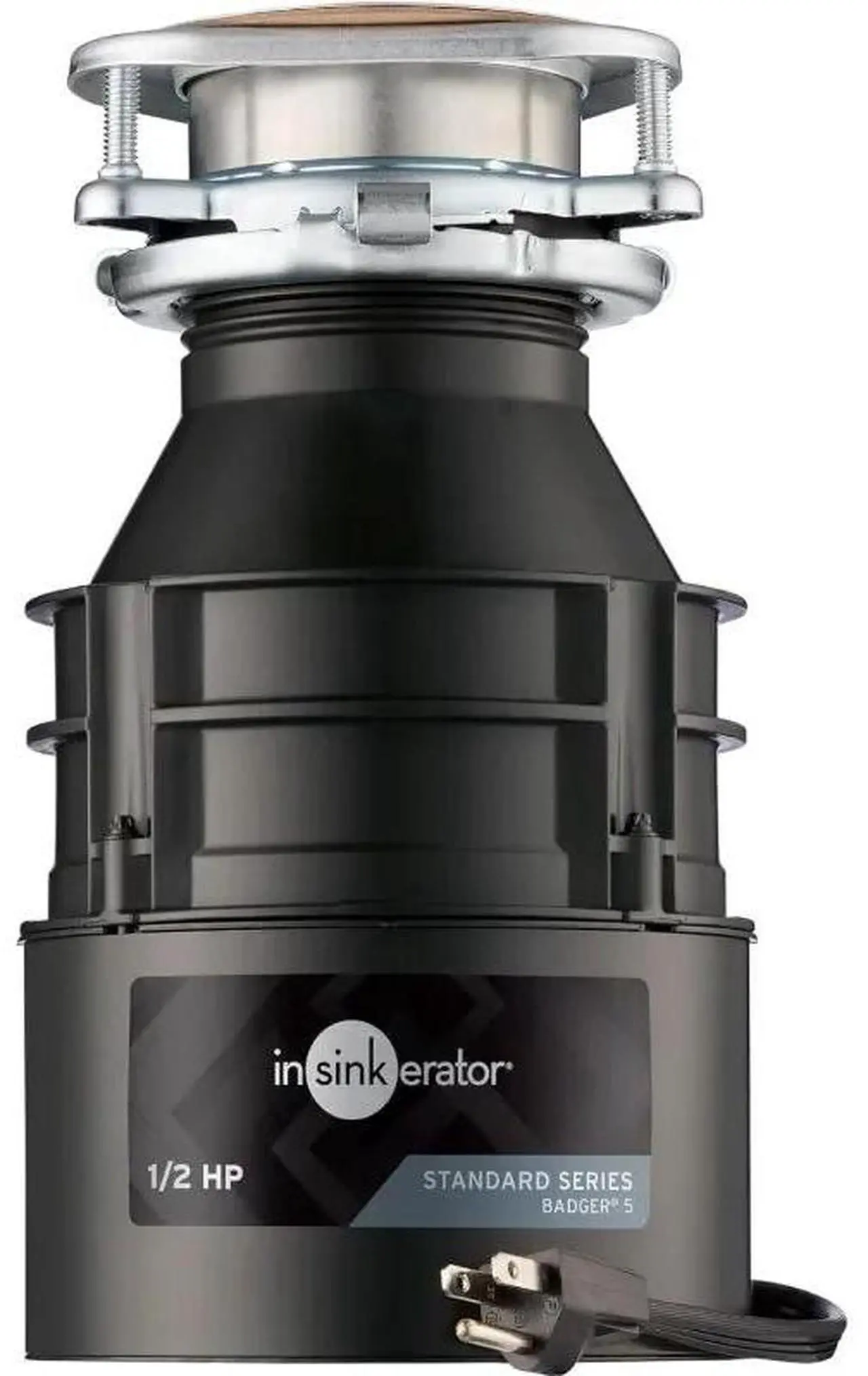 Main image of InSinkErator Badger 5 Garbage Disposal with Power Cord, Standard Series 1/2 HP Continuous Feed Food Waste Disposer, Badger 5 W/C