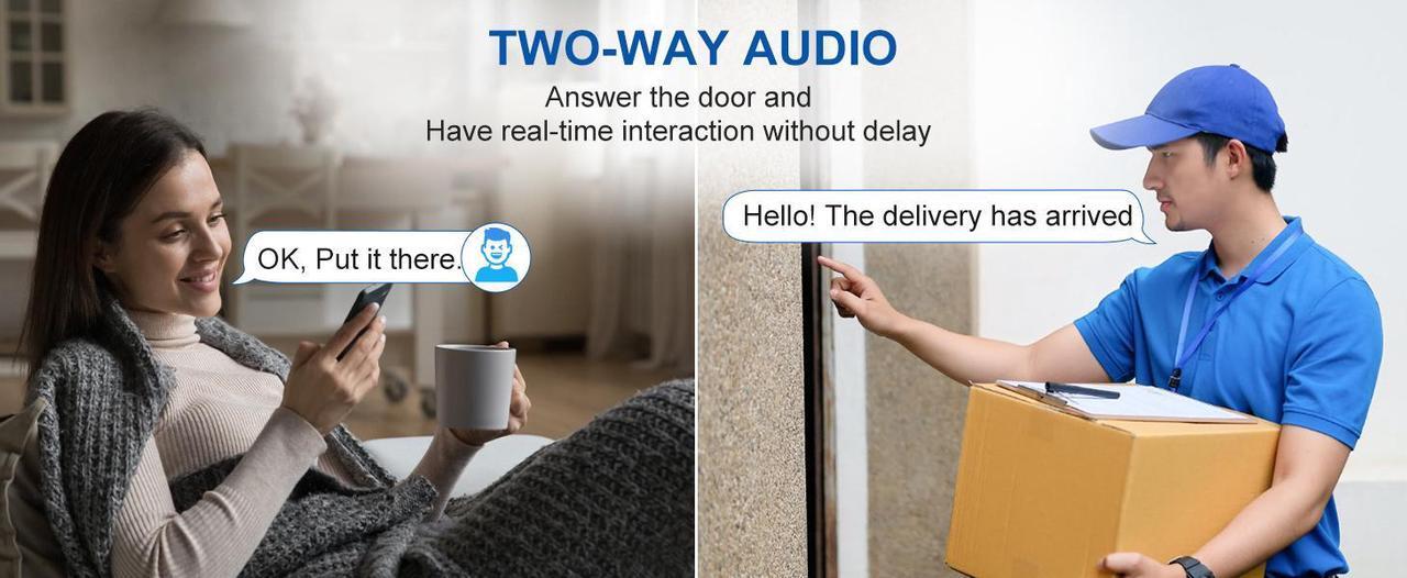 Alt view image 3 of 7 - VEAT00L Doorbell Camera Wireless , 1080P Video Doorbell with Chime, Front Door Camera, 2-way Audio, Instant Alert,PIR Motion Detection,Night Vision,Battery-Powered Smart Doorbell