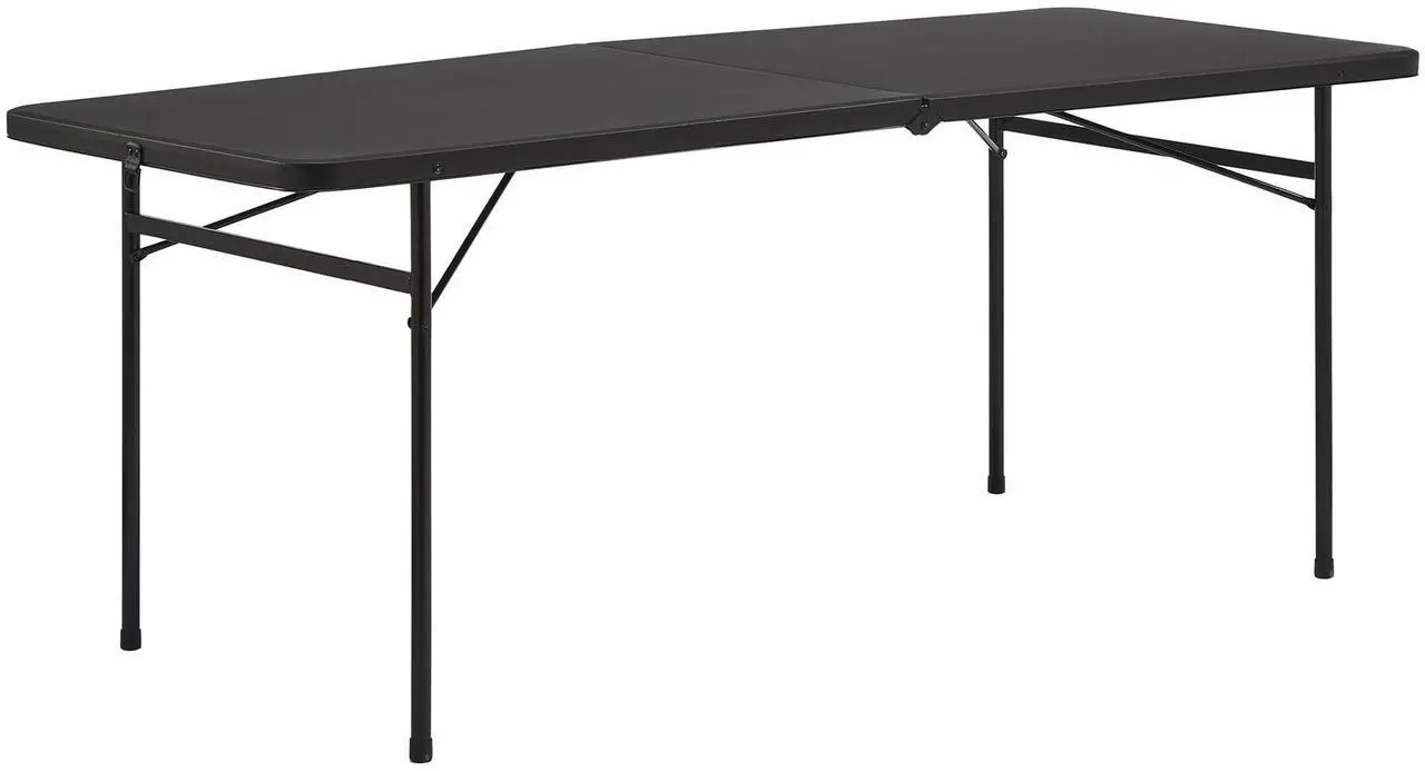 Alt view image 2 of 7 - Mainstays 6 Foot Bi-Fold Plastic Folding Table, Black