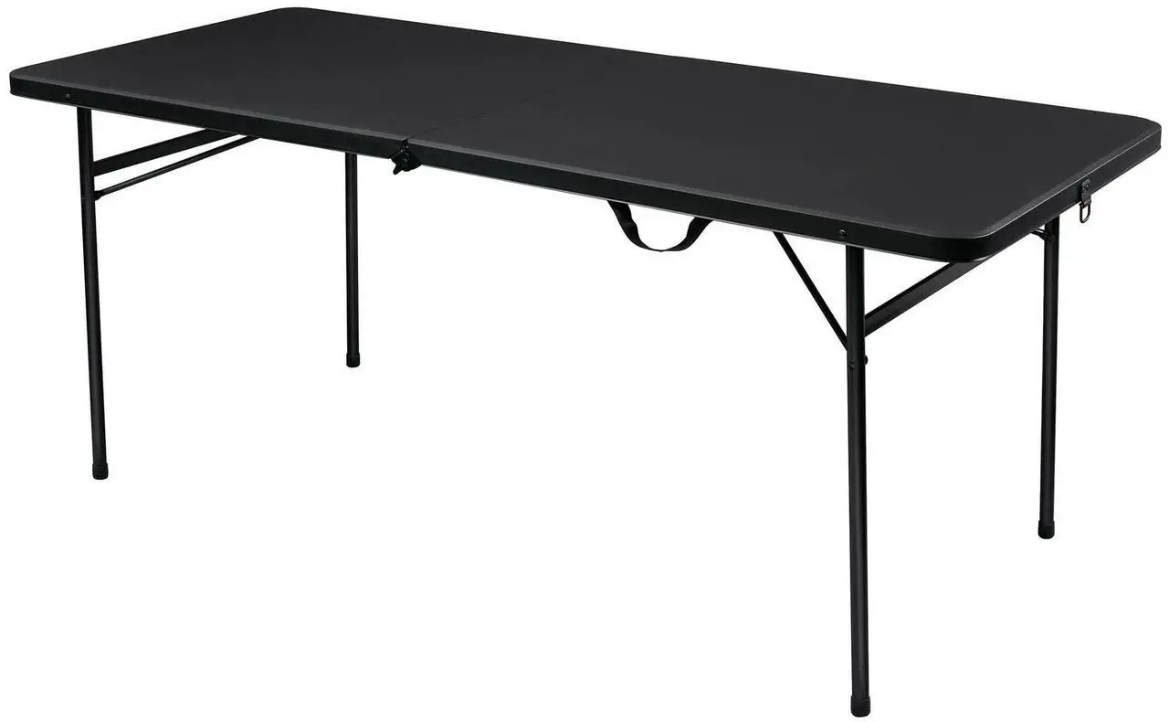 Main image of Mainstays 6 Foot Bi-Fold Plastic Folding Table, Black