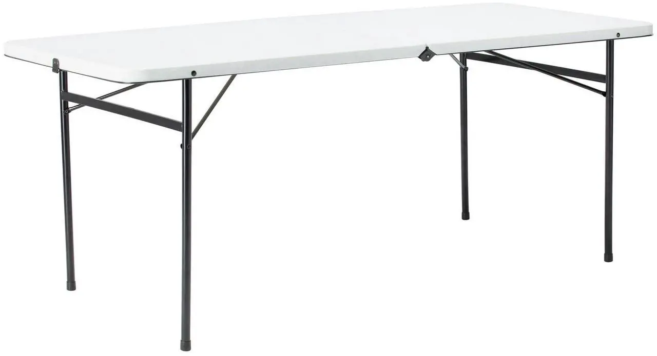 Main image of Mainstays 6 Foot Bi-Fold Plastic Folding Table white