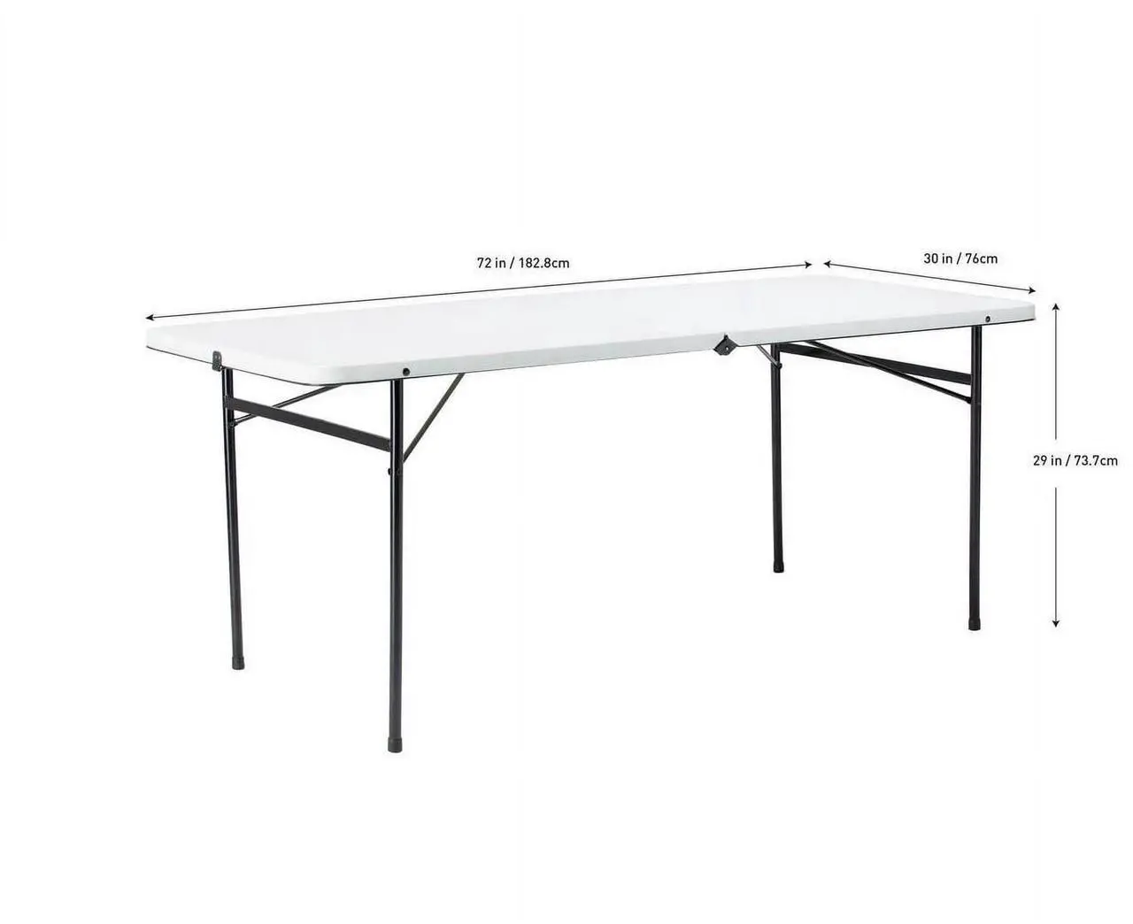 Alt view image 6 of 6 - Mainstays 6 Foot Bi-Fold Plastic Folding Table white