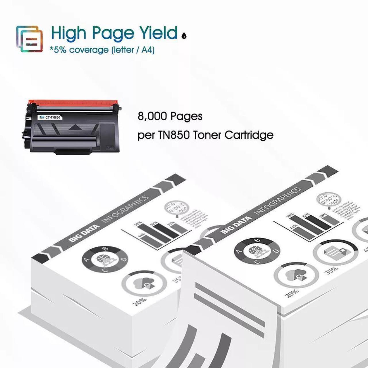 Alt view image 5 of 5 - 1 PACK TN850 Toner Compatible With Brother Hl-L6200dw Mfc-L5800dw Mfc-L5850dw