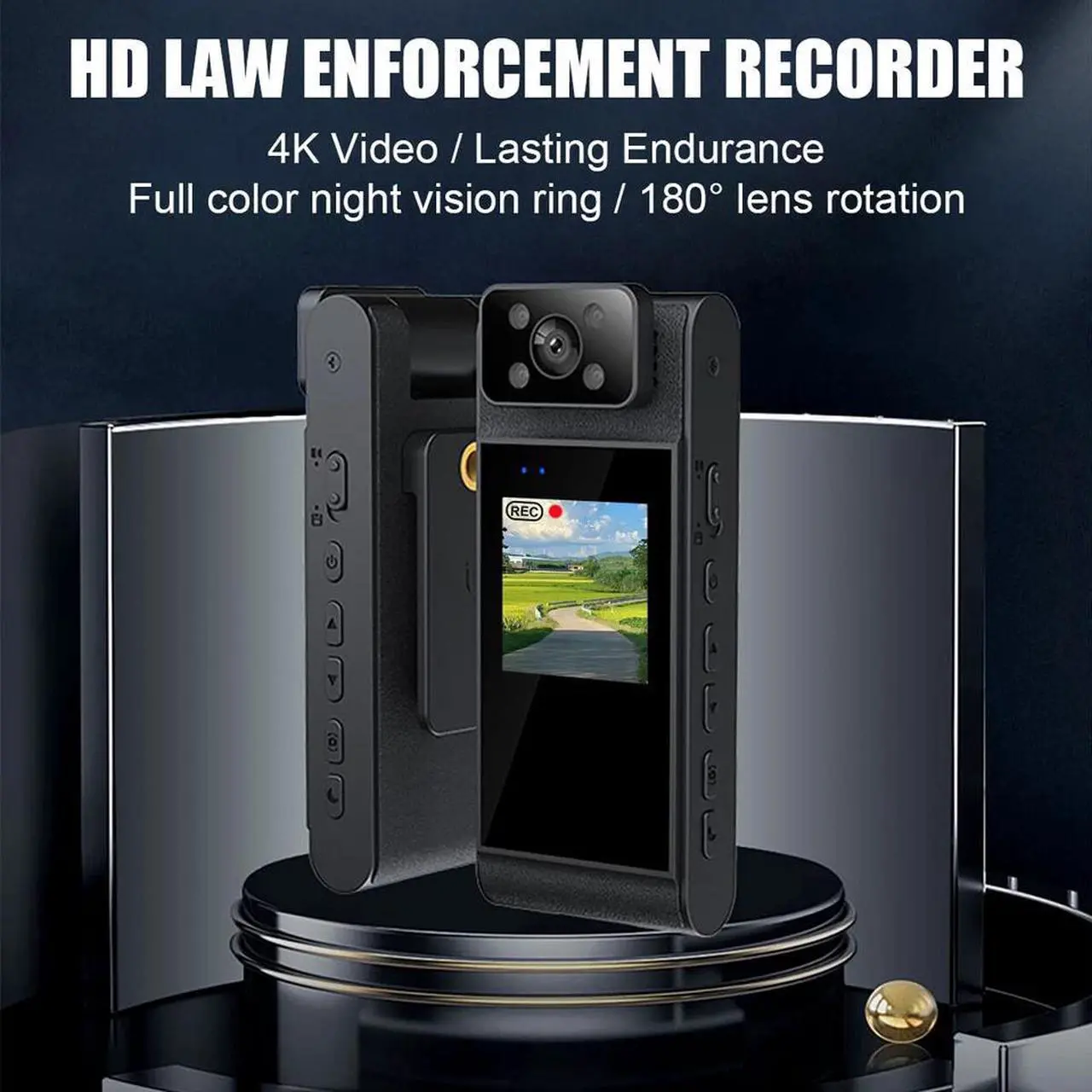 Alt view image 2 of 7 - 4K Mini WiFi Camera Camcorder Audio Recorder Night Vision Police Body Worn Cam