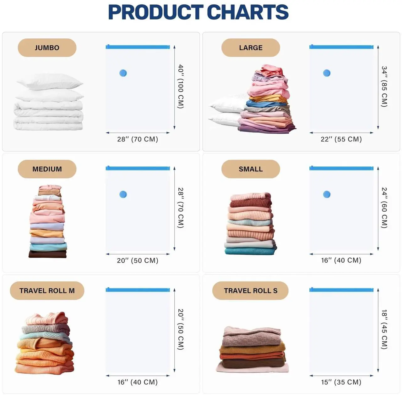 Alt view image 4 of 6 - Vacuum Storage Bags 25 Pack Space Saver Vacuum Seal Bags with Hand Pump