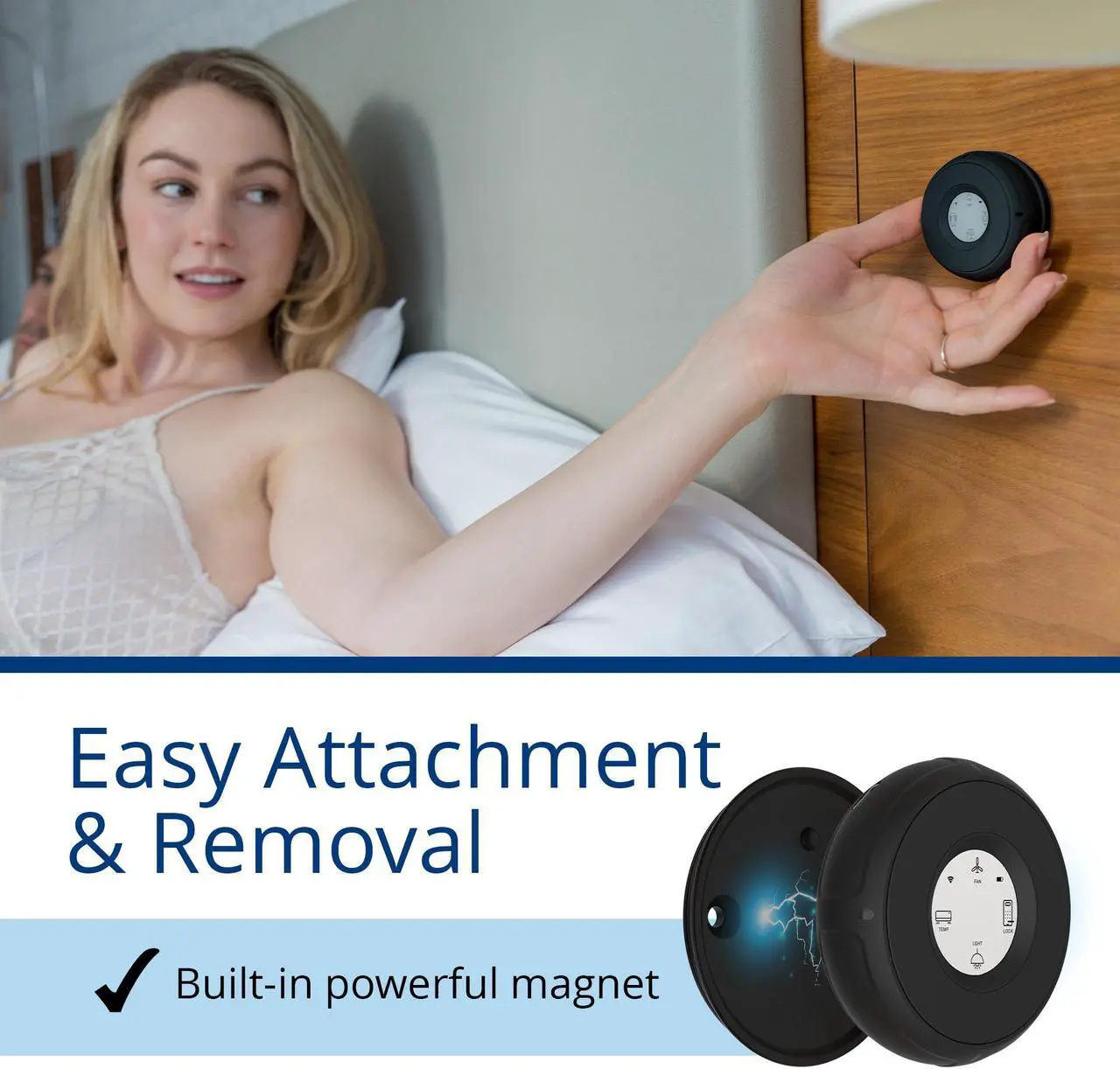 Alt view image 5 of 7 - Linxura Wall Mount - Magnetic Holder Smart Device Controller- Wall-Mounted Magnetic Dock with 3M Self-Adhesive Tape & Mounting Screws Included - Quick & Easy Installation - Midnight Oynx