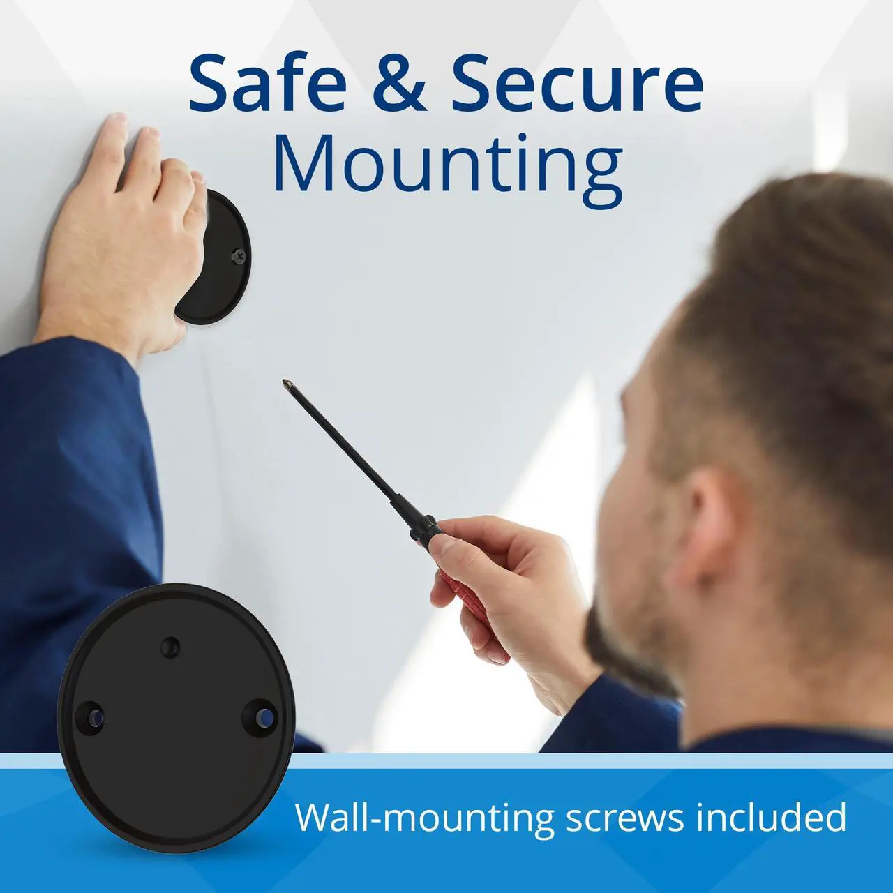 Alt view image 4 of 7 - Linxura Wall Mount - Magnetic Holder Smart Device Controller- Wall-Mounted Magnetic Dock with 3M Self-Adhesive Tape & Mounting Screws Included - Quick & Easy Installation - Midnight Oynx