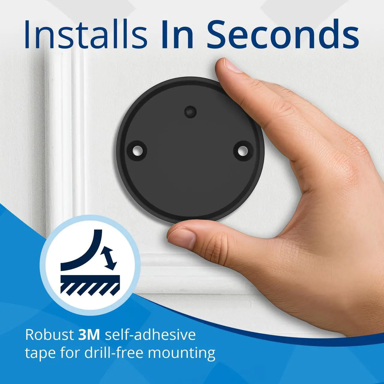 Alt view image 3 of 7 - Linxura Wall Mount - Magnetic Holder Smart Device Controller- Wall-Mounted Magnetic Dock with 3M Self-Adhesive Tape & Mounting Screws Included - Quick & Easy Installation - Midnight Oynx