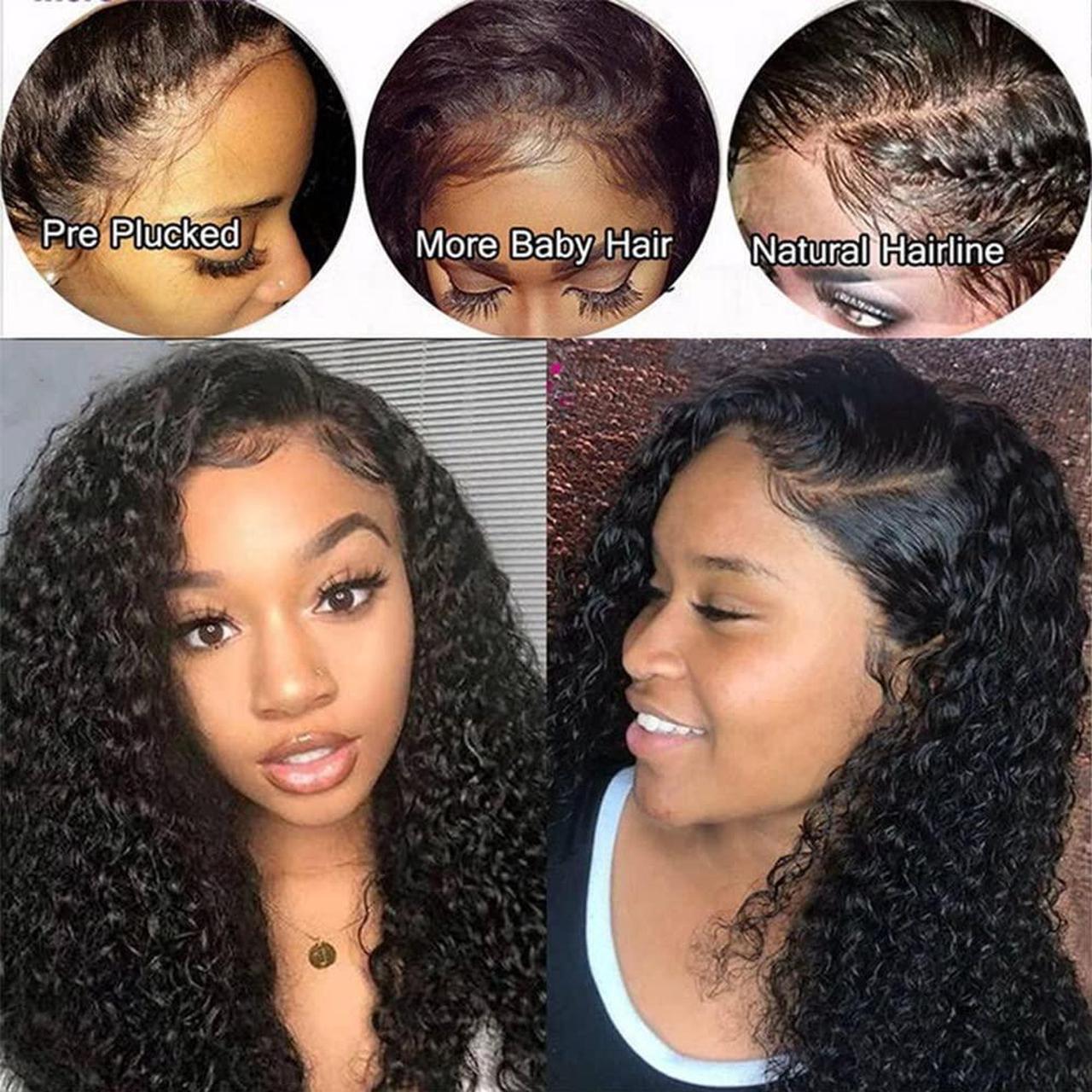 Alt view image 6 of 7 - Lace Front Wigs Human Hair MALAIKA Grade 10A 13x4 Deep Wave Lace Closure Wigs for Black Women 150% Density Brazilian Virgin Human Hair Wigs Pre Plucked with Baby Hair (20 Inch,Natural Color)