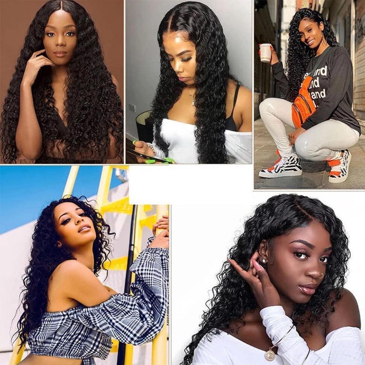 Alt view image 2 of 7 - Lace Front Wigs Human Hair MALAIKA Grade 10A 13x4 Deep Wave Lace Closure Wigs for Black Women 150% Density Brazilian Virgin Human Hair Wigs Pre Plucked with Baby Hair (20 Inch,Natural Color)
