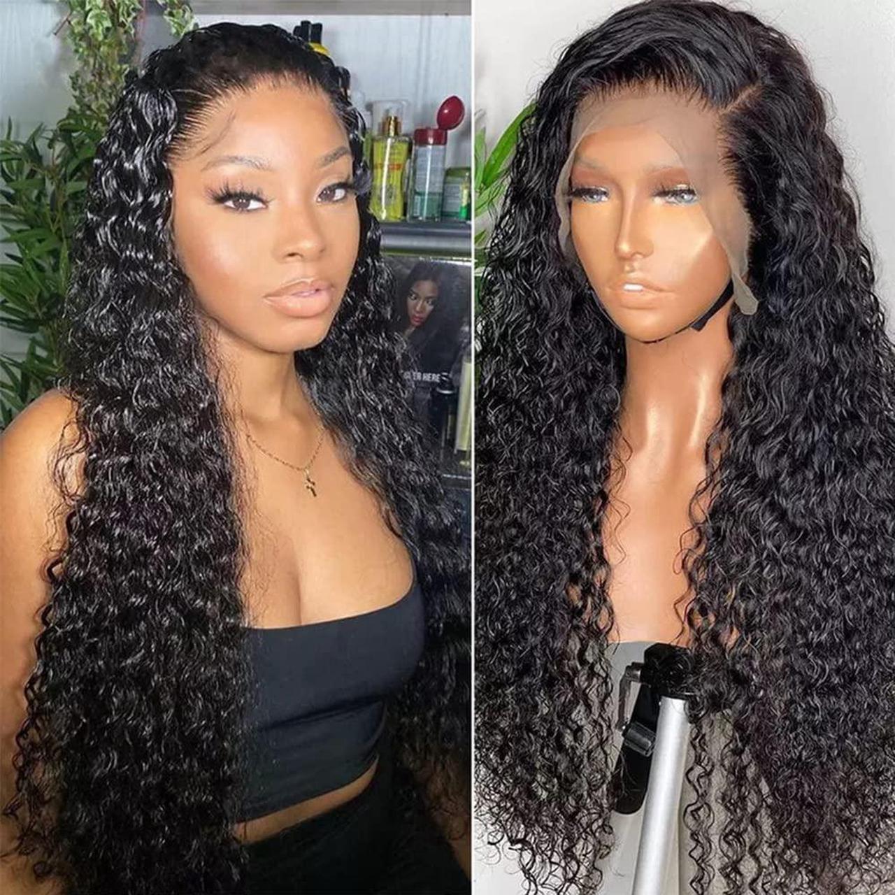 Main image of Lace Front Wigs Human Hair MALAIKA Grade 10A 13x4 Deep Wave Lace Closure Wigs for Black Women 150% Density Brazilian Virgin Human Hair Wigs Pre Plucked with Baby Hair (20 Inch,Natural Color)