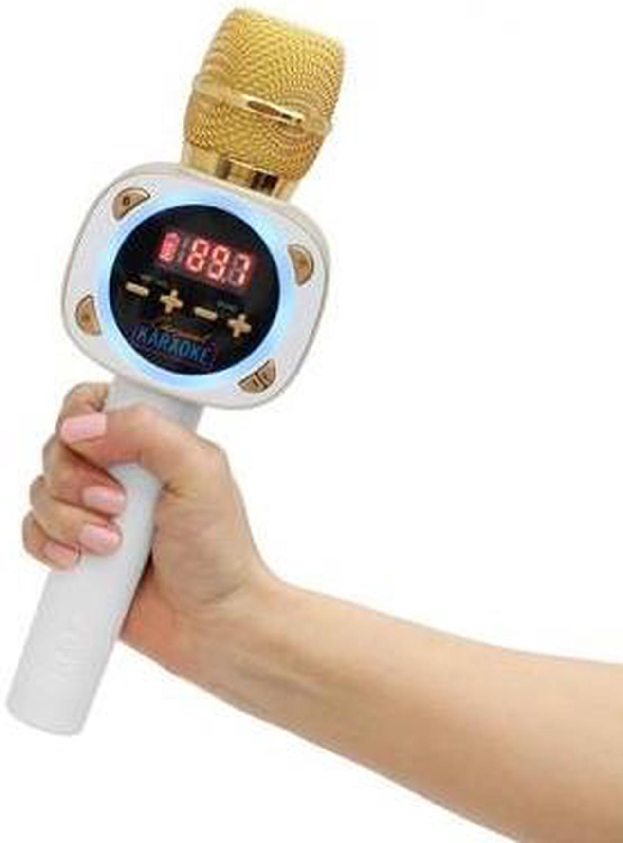 Alt view image 7 of 16 - singing machine official carpool karaoke, the mic, bluetooth microphone for cars, white cpk545
