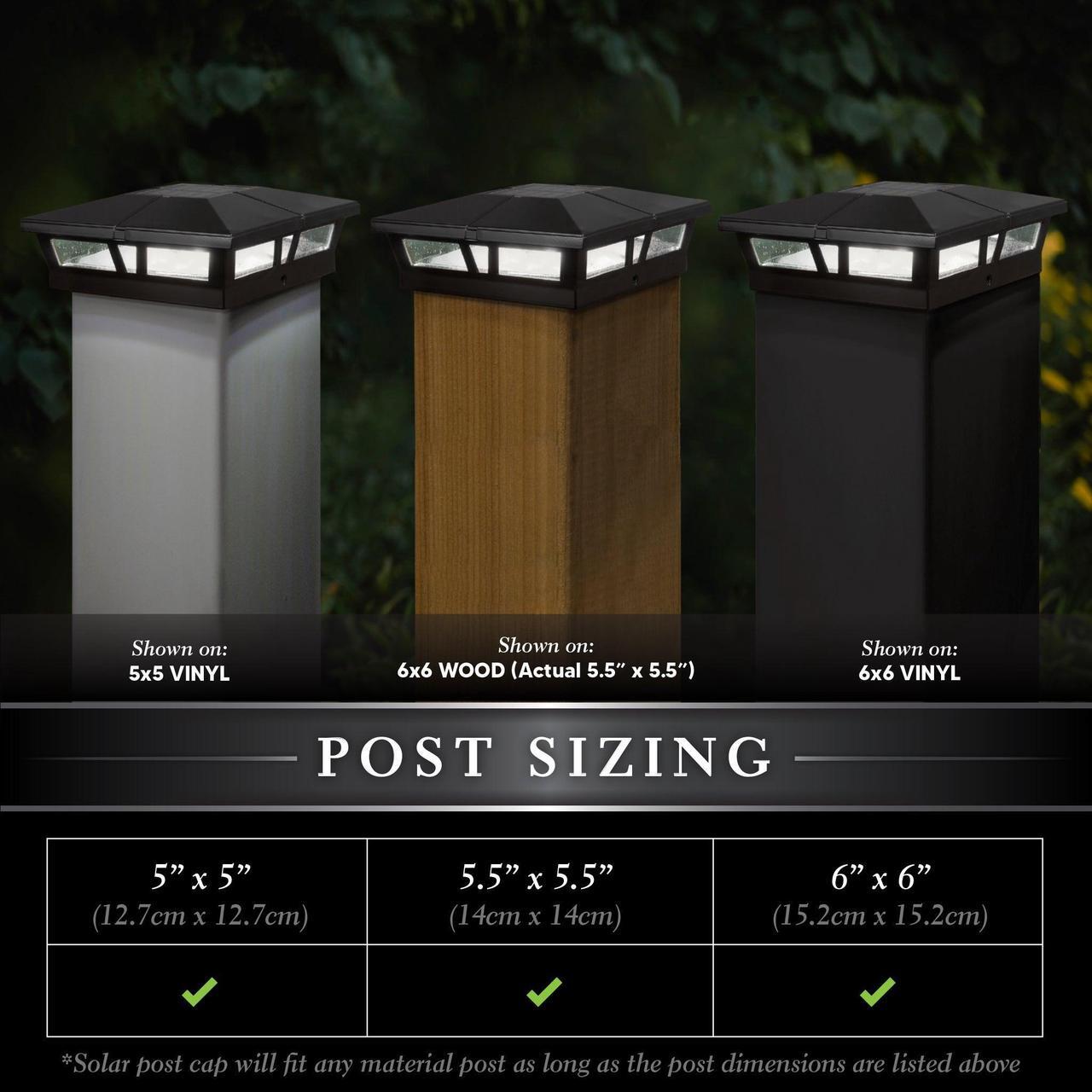 Alt view image 2 of 7 - Classy Caps 6X6 Black Aluminum Cambridge Solar Post Cap - 2 Pack