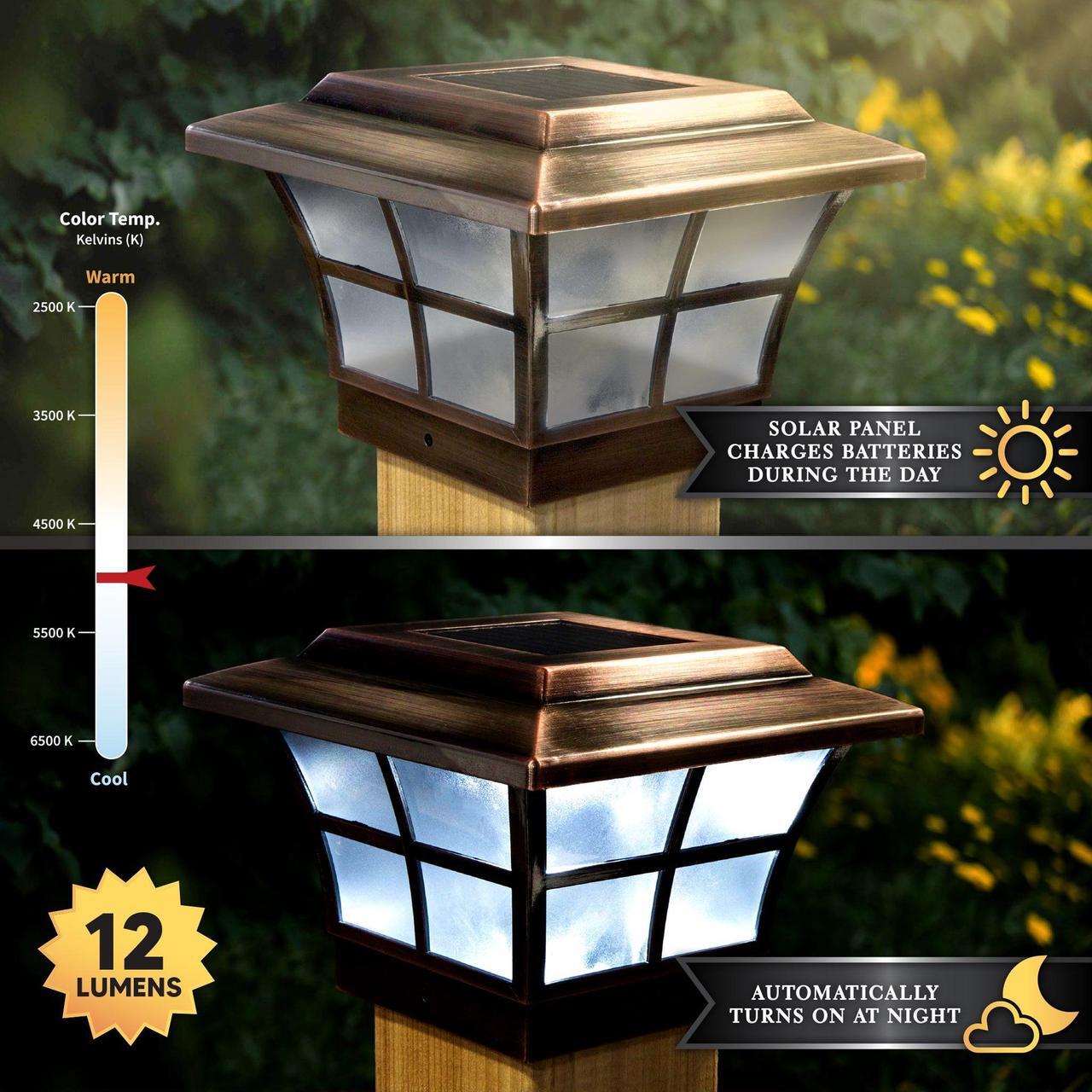 Alt view image 3 of 7 - Classy Caps 4X4 Copper Plated Prestige Solar Post Cap