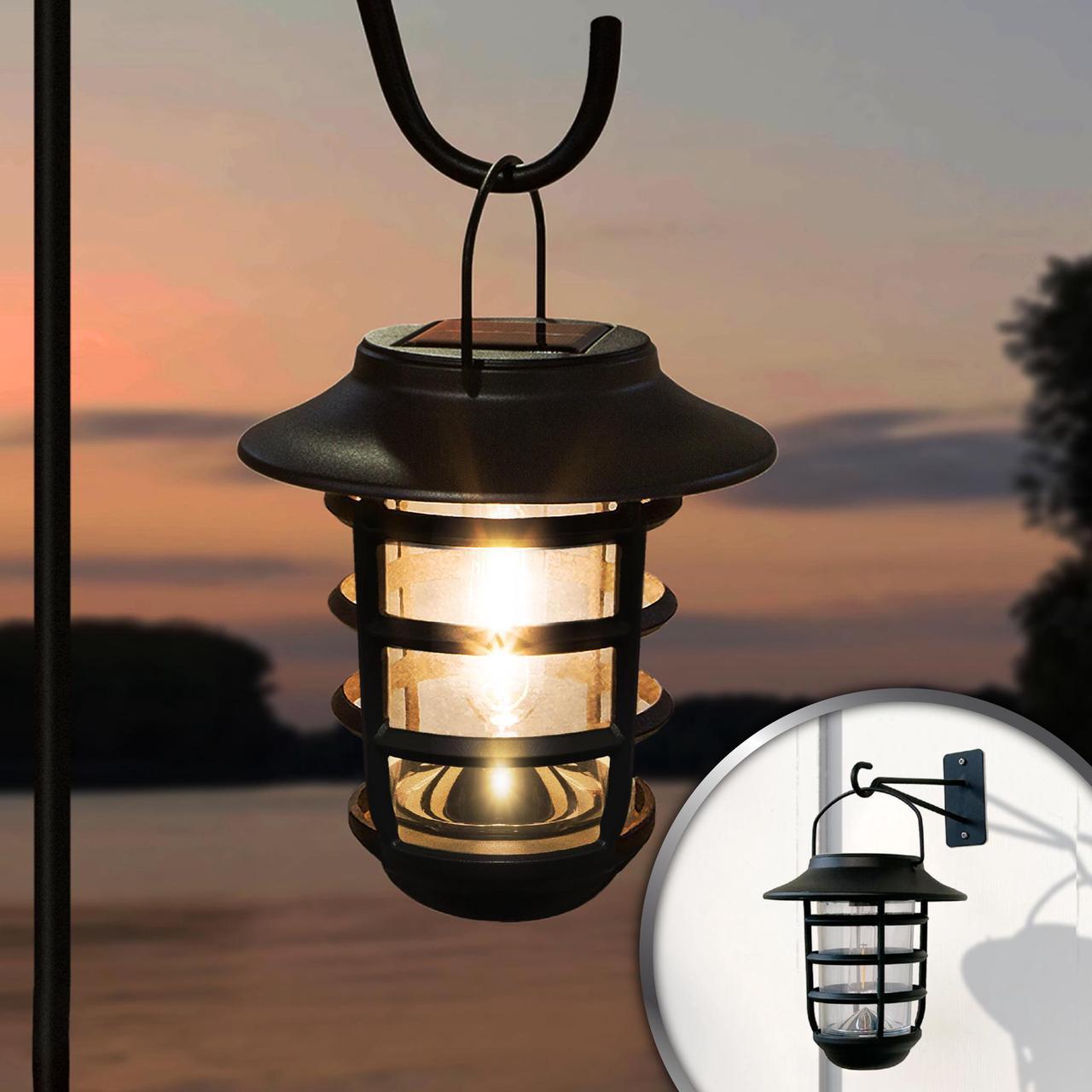 Classy Caps Black Aluminum Nottingham Solar Hanging Coach Light