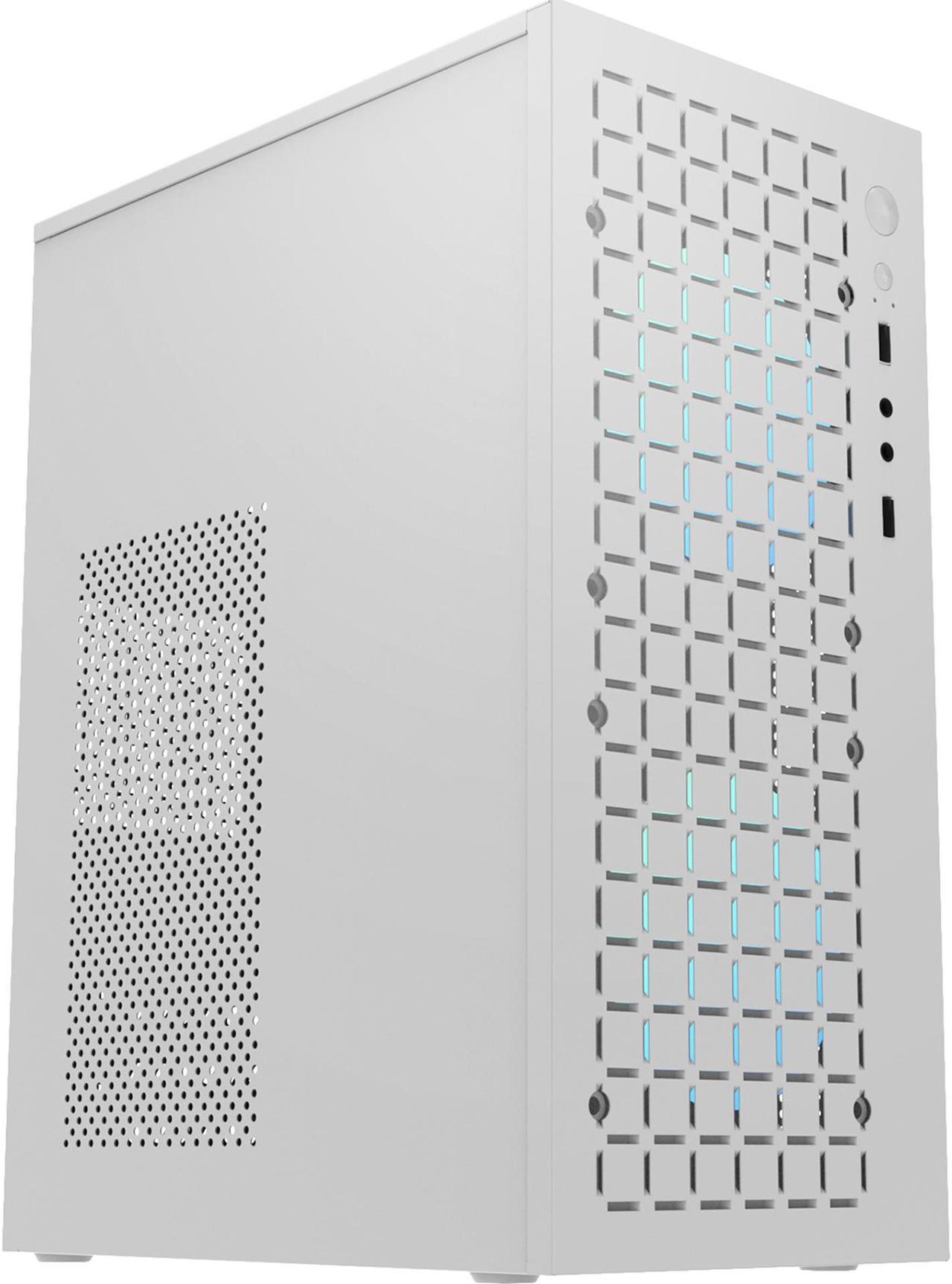 matx case,itx case,High Airflow Micro ATX PC Case, Support MATX, Mini-ITX, Micro ATX case Slim with USB2.0x2 I/O Port, White Without Fans