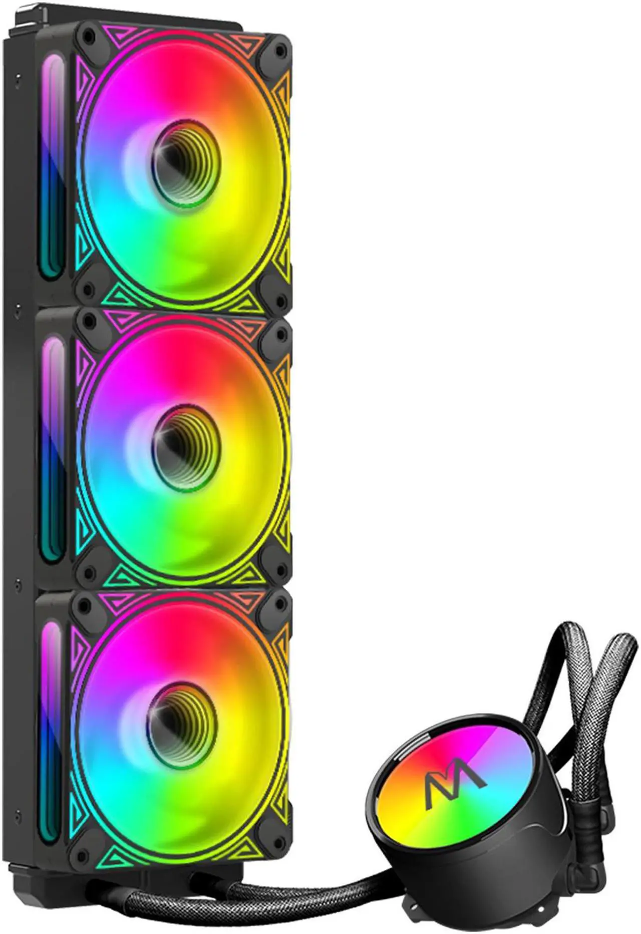 Main image of 360 ARGB CPU Water Cooler 5V 3-PIN Connector 360mm Addressable RGB Fan0mm CPU Liquid Cooler,AIOCooler,LGA115X/1200/1700/1366/2011 / 2066, AM5 / AM4 /AM3+/AM3/AM2+/AM2/FM2+/FM2/ Black