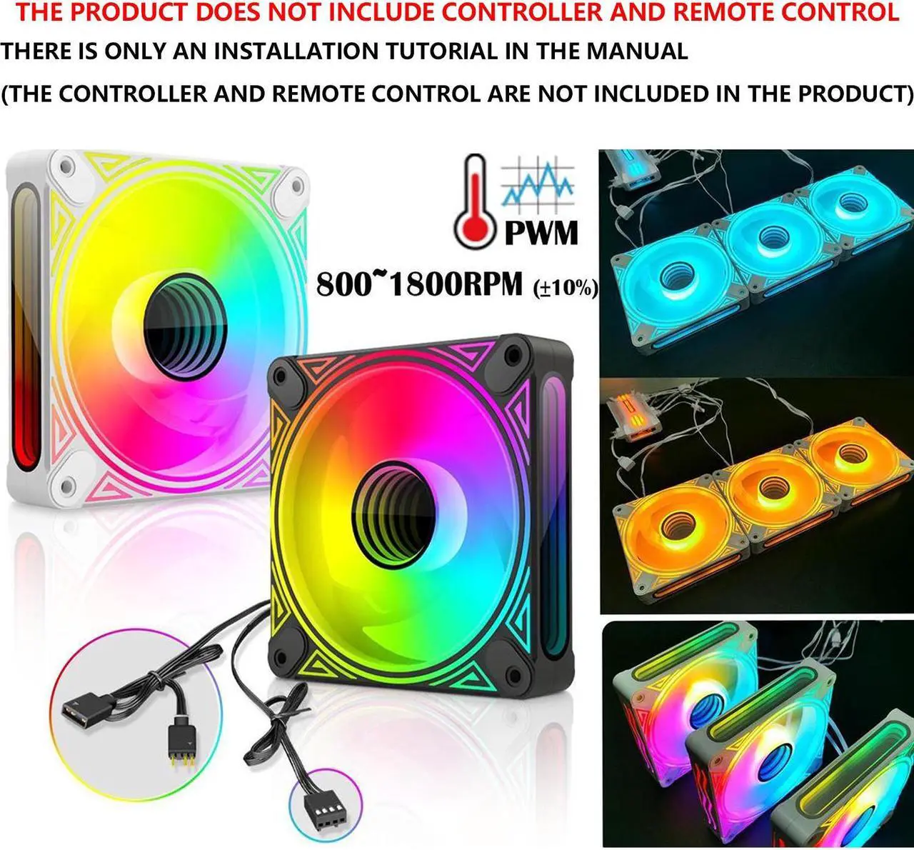 Alt view image 6 of 7 - 360mm CPU Liquid Cooler,Water Cooler with Temperature Display Screen,360mm Radiator ARGB & PWM Case Fans,LGA115X/1200/1700/1366/2011 / 2066,  AM5 / AM4 ,Black 3 Fan Slots (120 mm)