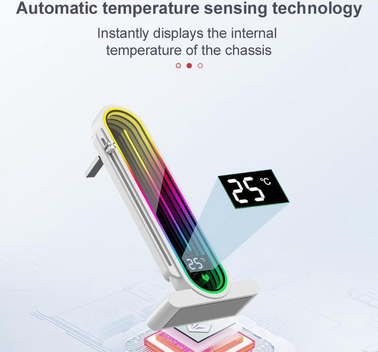 Alt view image 2 of 7 - ARGB GPU Support Bracket, Universal GPU Bracket with Temperature Display, Graphics Video Card Brace with Height Adjustable