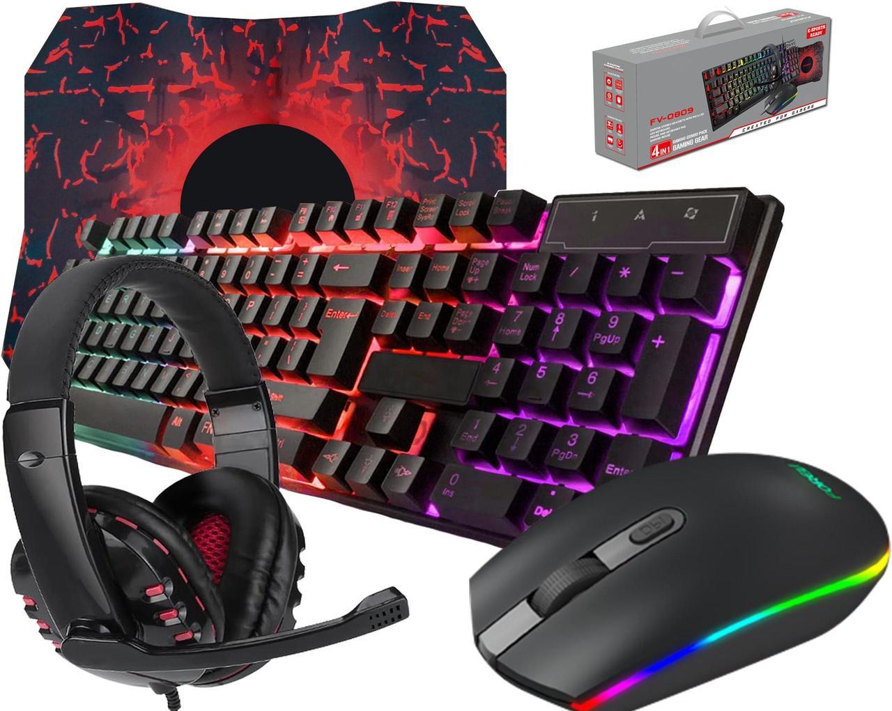 Wired Gaming Keyboard and Mouse Headset Combo