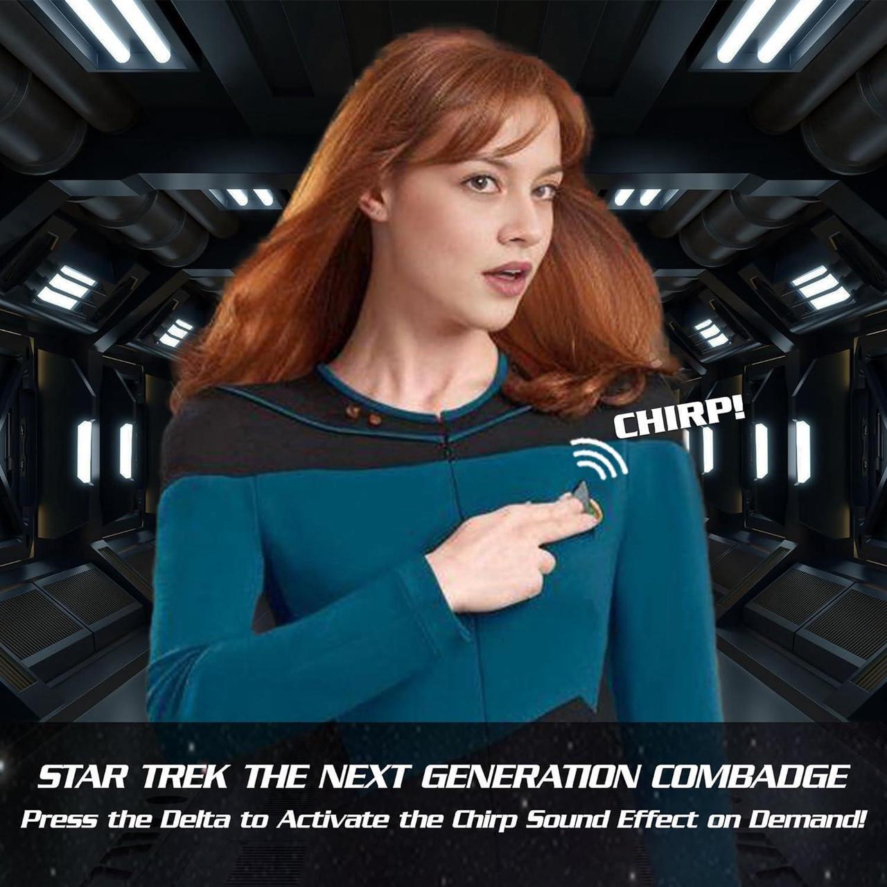 Alt view image 7 of 7 - Star Trek The Next Generation Chirping Communicator Badge, TNG ComBadge Non Bluetooth Version, Star Trek Memorabilia, Gifts and Collectibles