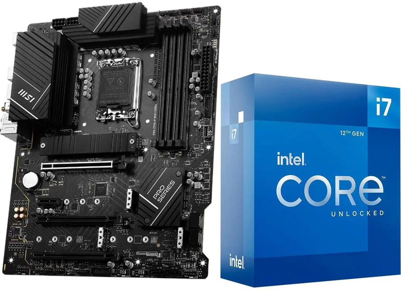 Main image of INLAND Micro Center CPU Motherboard Intel Core i7-12700K 12 Cores up to 5.0 GHz Unlocked LGA 1700 Desktop Processor with Integrated Graphics Plus MSI PRO Z790-P WiFi DDR4 Motherboard
