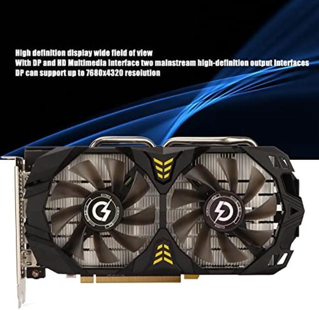 Alt view image 4 of 5 - Dpofirs RX 580 8GB Graphics Card, 3 DP 1244MHz GPU,GDDR5 with 2 Fans, 256 Bit Graphics Card for Gaming PC, HD PCI Express 3.0