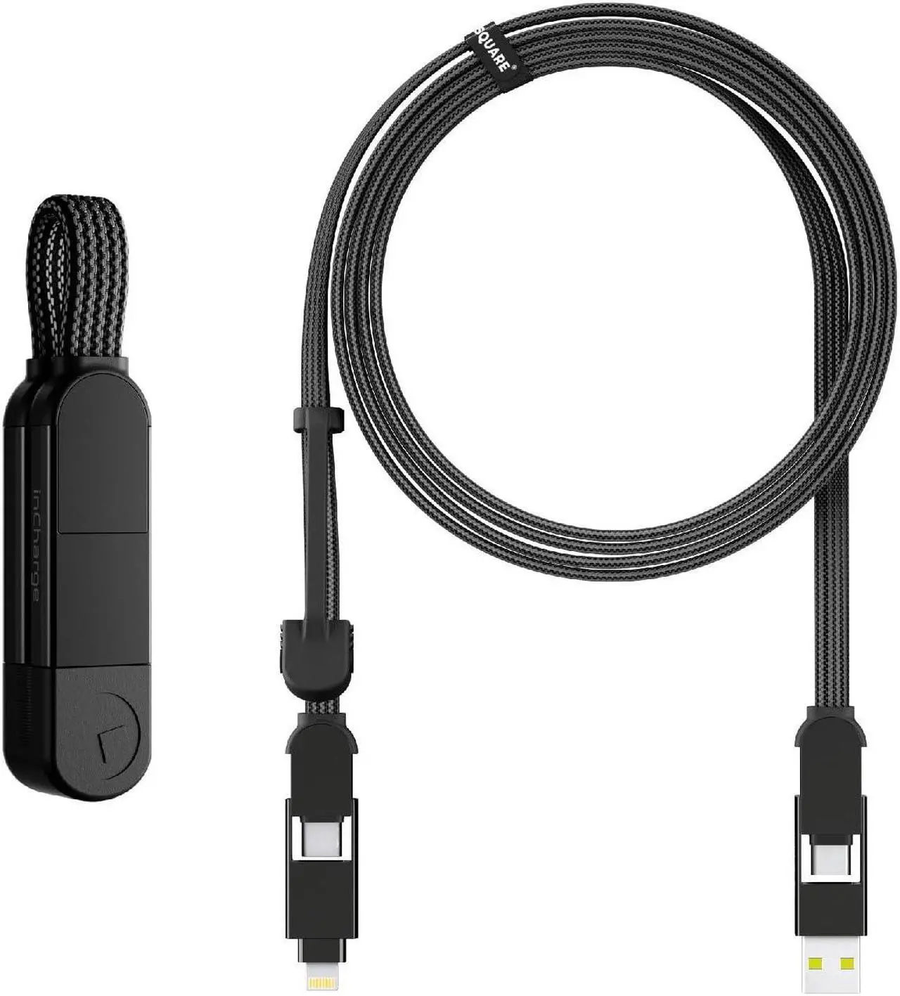 Main image of Rolling Square inCharge X + inCharge XL 6.6ft Bundle - 6-in-1 Multi Charging Universal Cables with 100W Ultra-Fast Charging Power, Portable USB and USB-C Cable