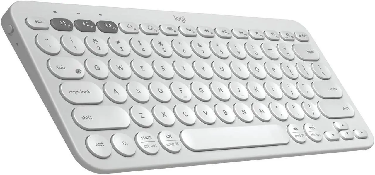 Main image of Logitech K380 Pebble Wireless Multi-Device Keyboard for Apple iOS, Apple TV android or Chrome, Bluetooth, Compact Space-Saving Design, PC/Mac/Laptop/Smartphone/Tablet - Off White